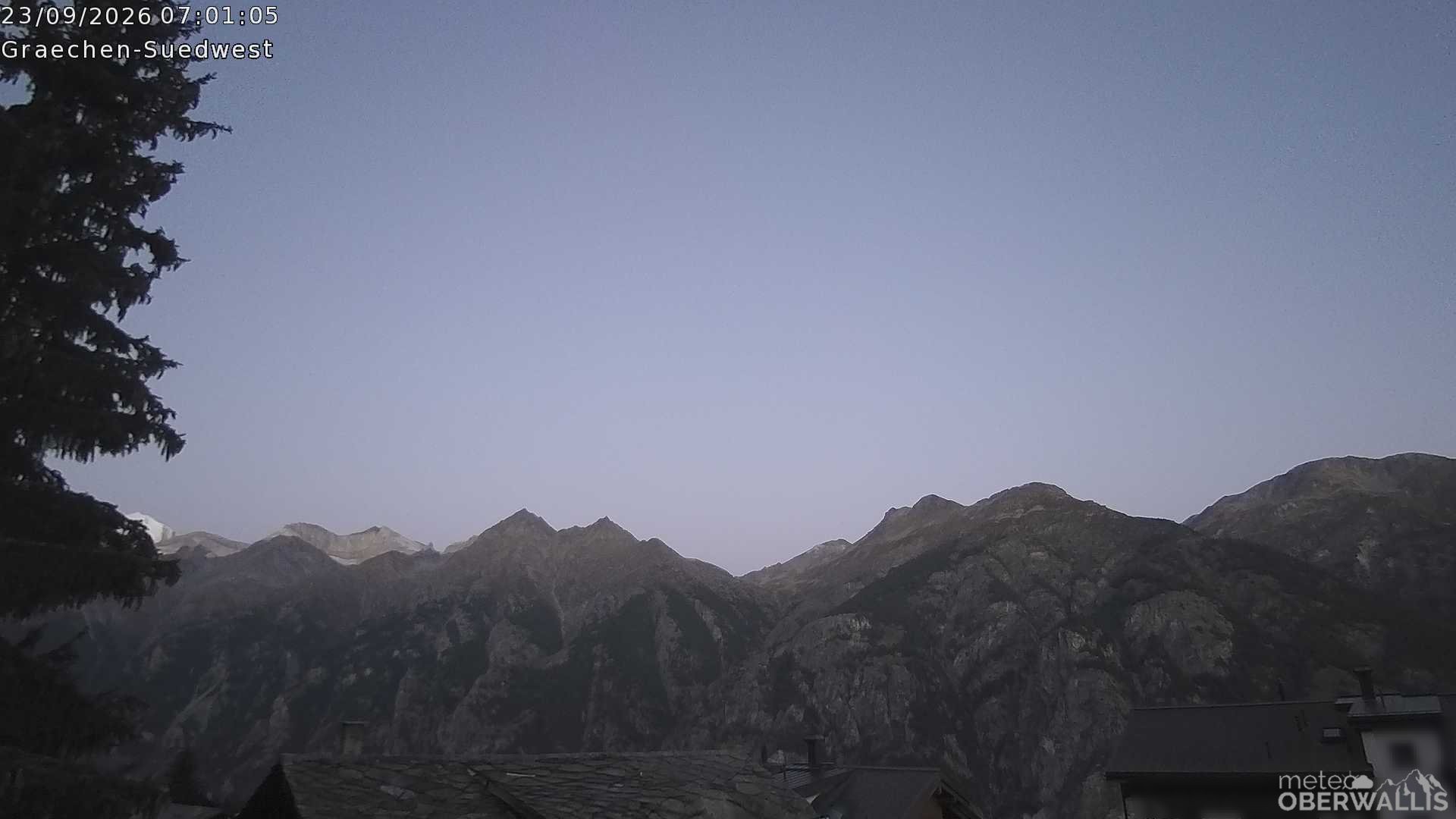 Archiv Foto Webcam Grächen - Blick nach Süd-West