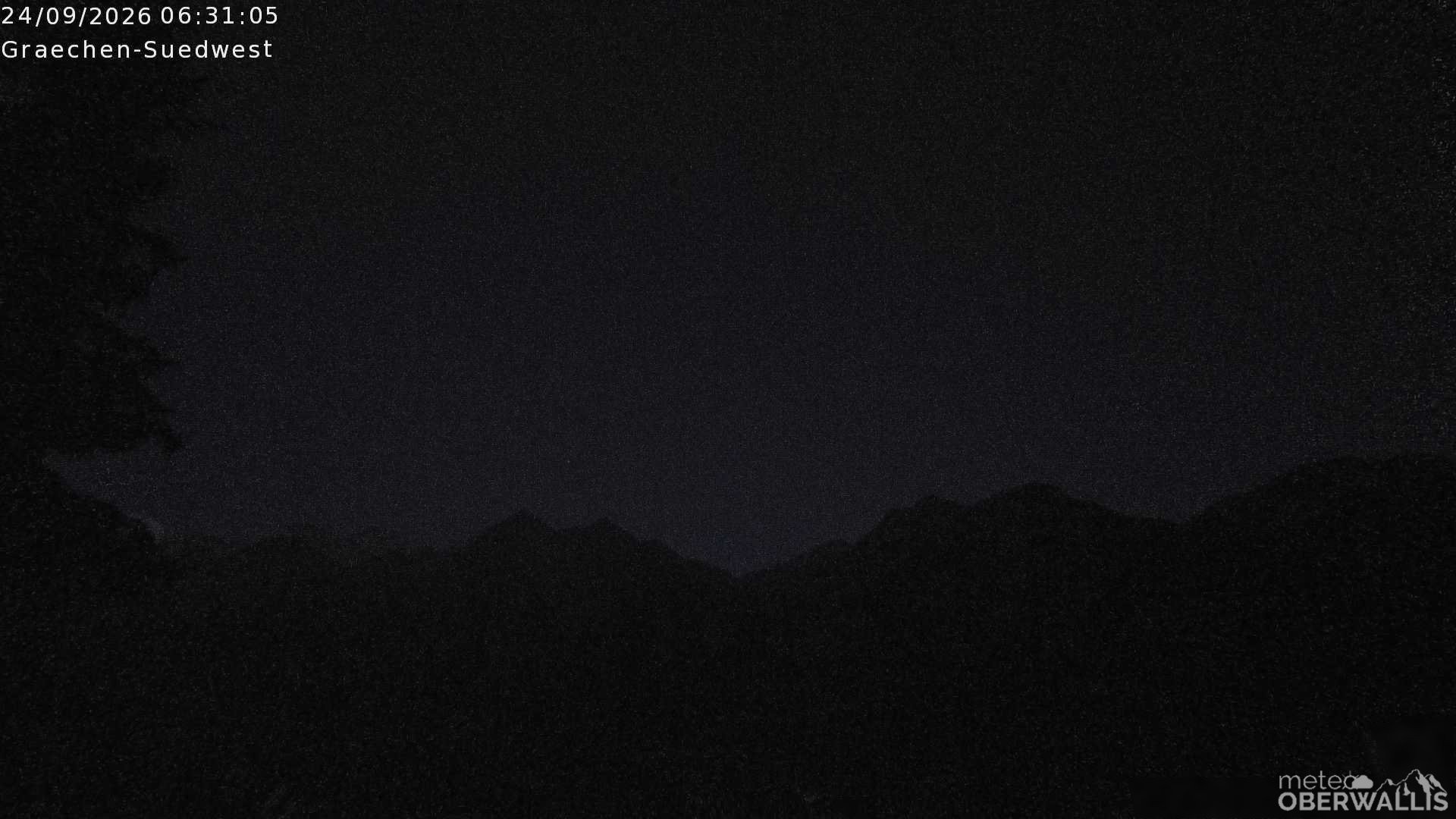 Archived image Webcam Grächen - South-West: Weisshorn