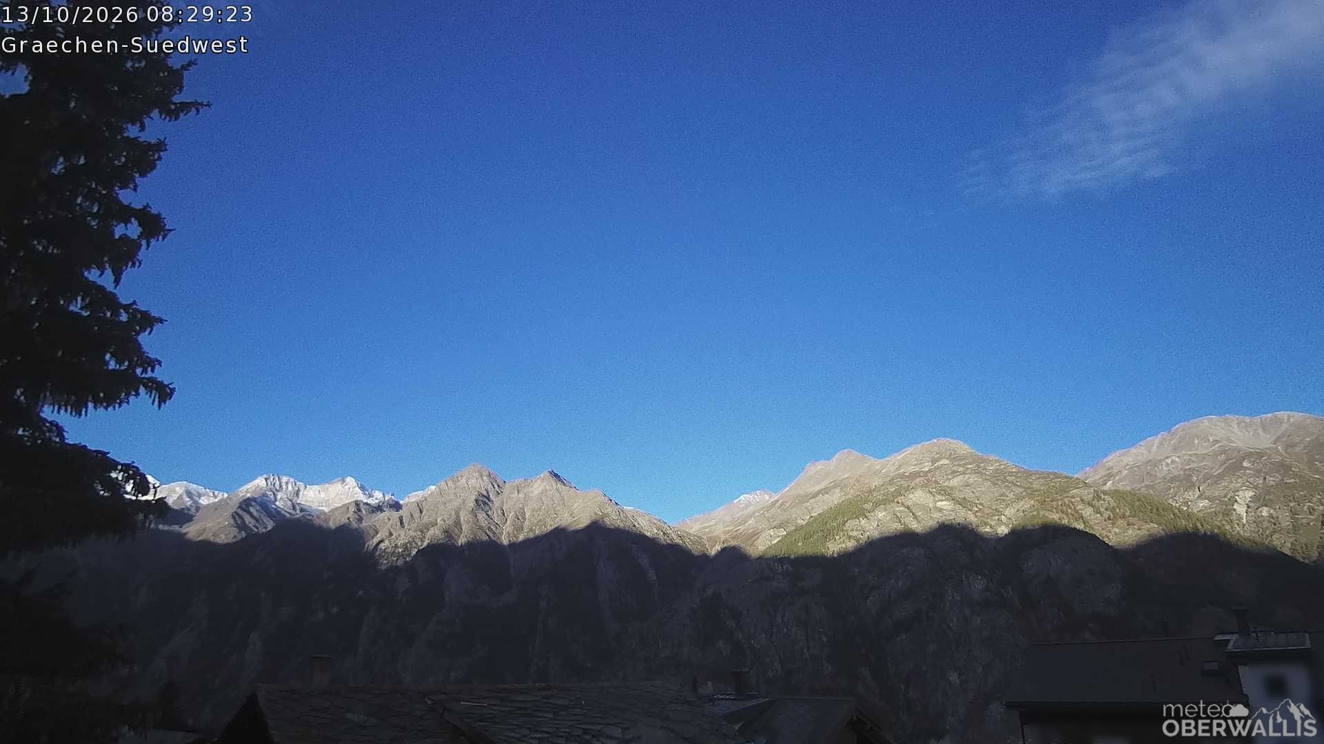 Archiv Foto Webcam Grächen - Blick nach Süd-West