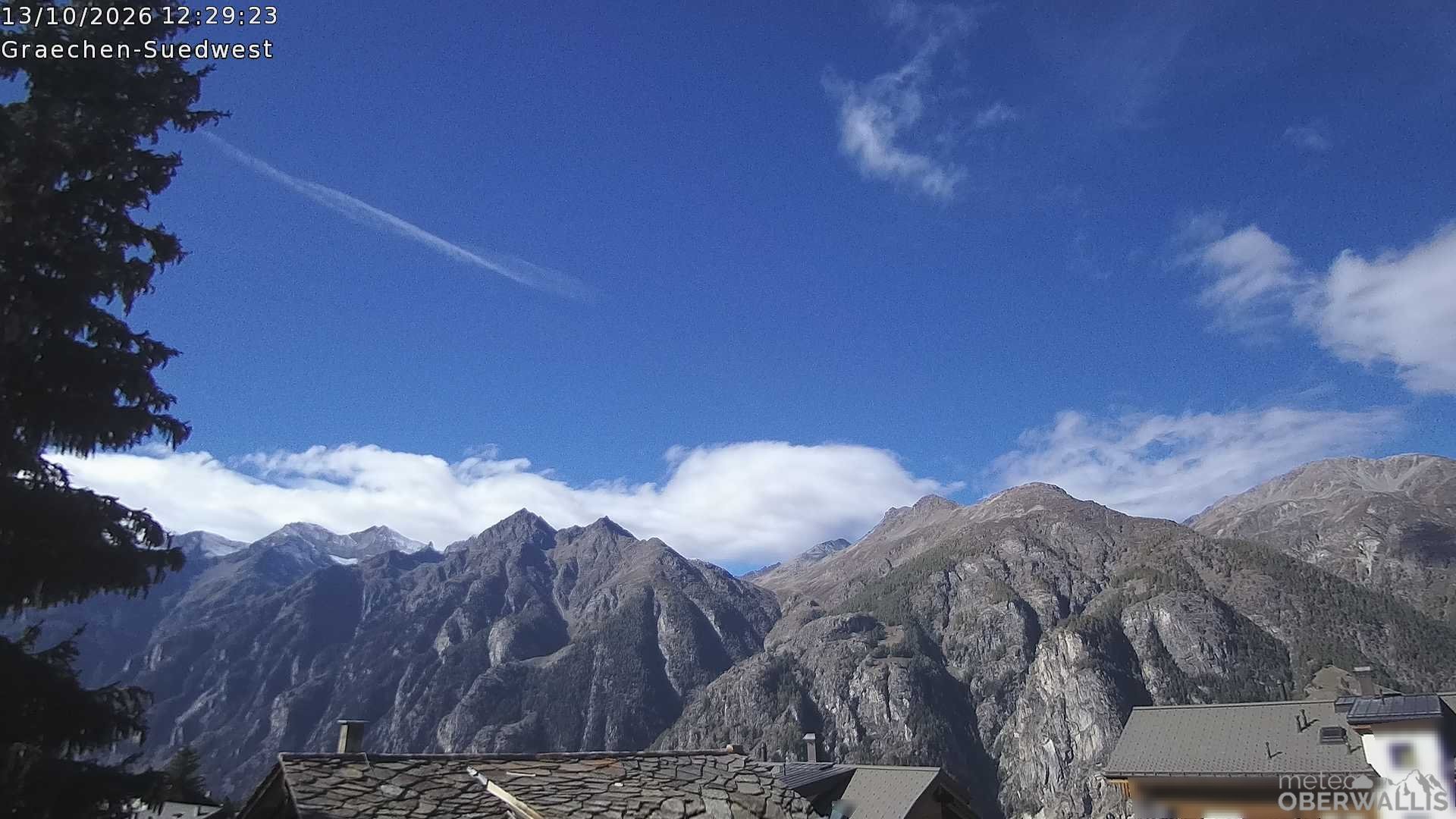 Archiv Foto Webcam Grächen - Blick nach Süd-West