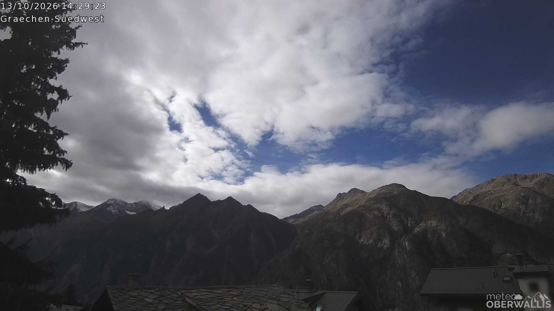 Archiv Foto Webcam Grächen - Blick nach Süd-West