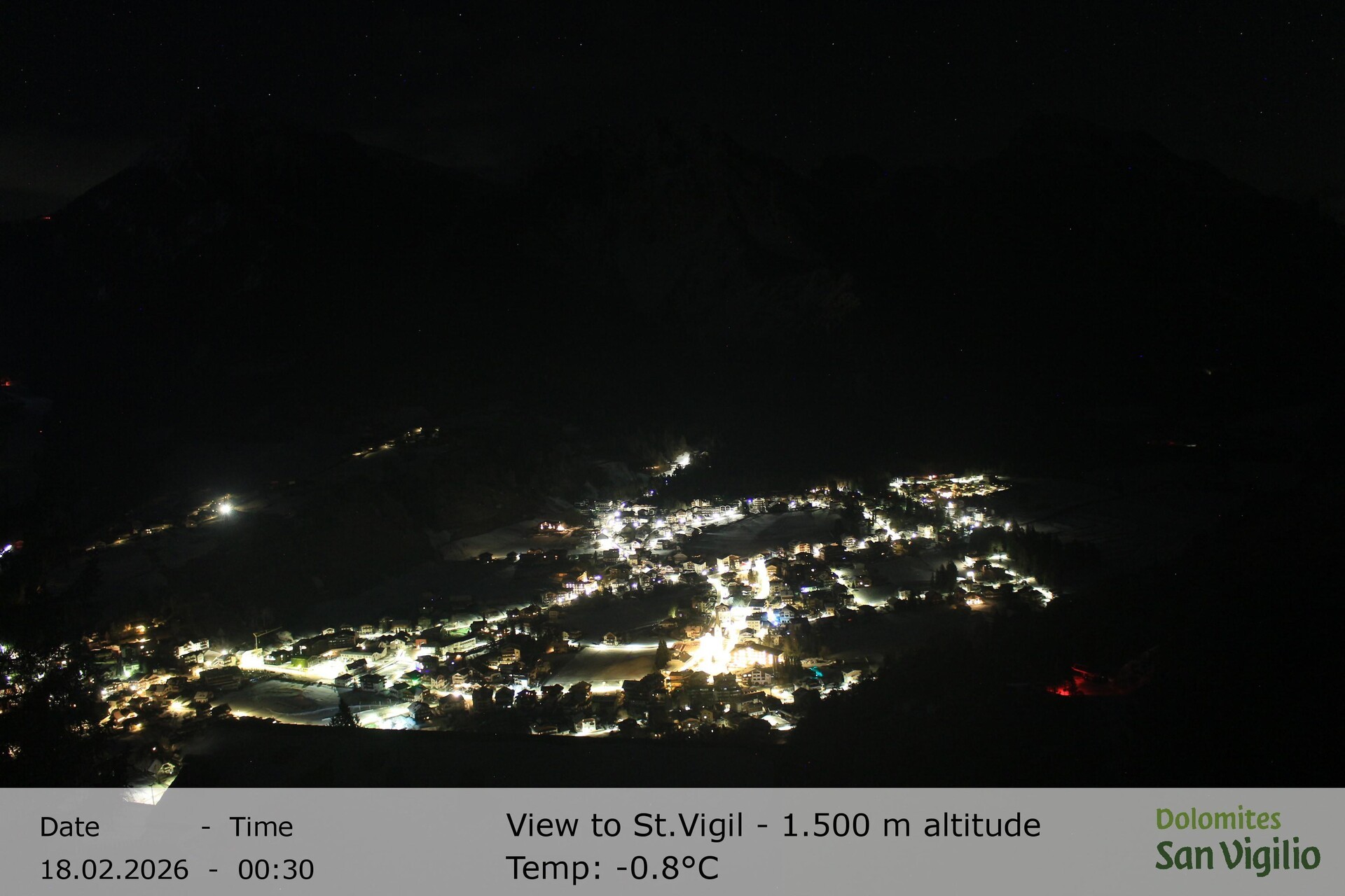 Archiv Foto Webcam Sicht auf St. Vigil in Enneberg im Südtiroler Pustertal (1.500 m)