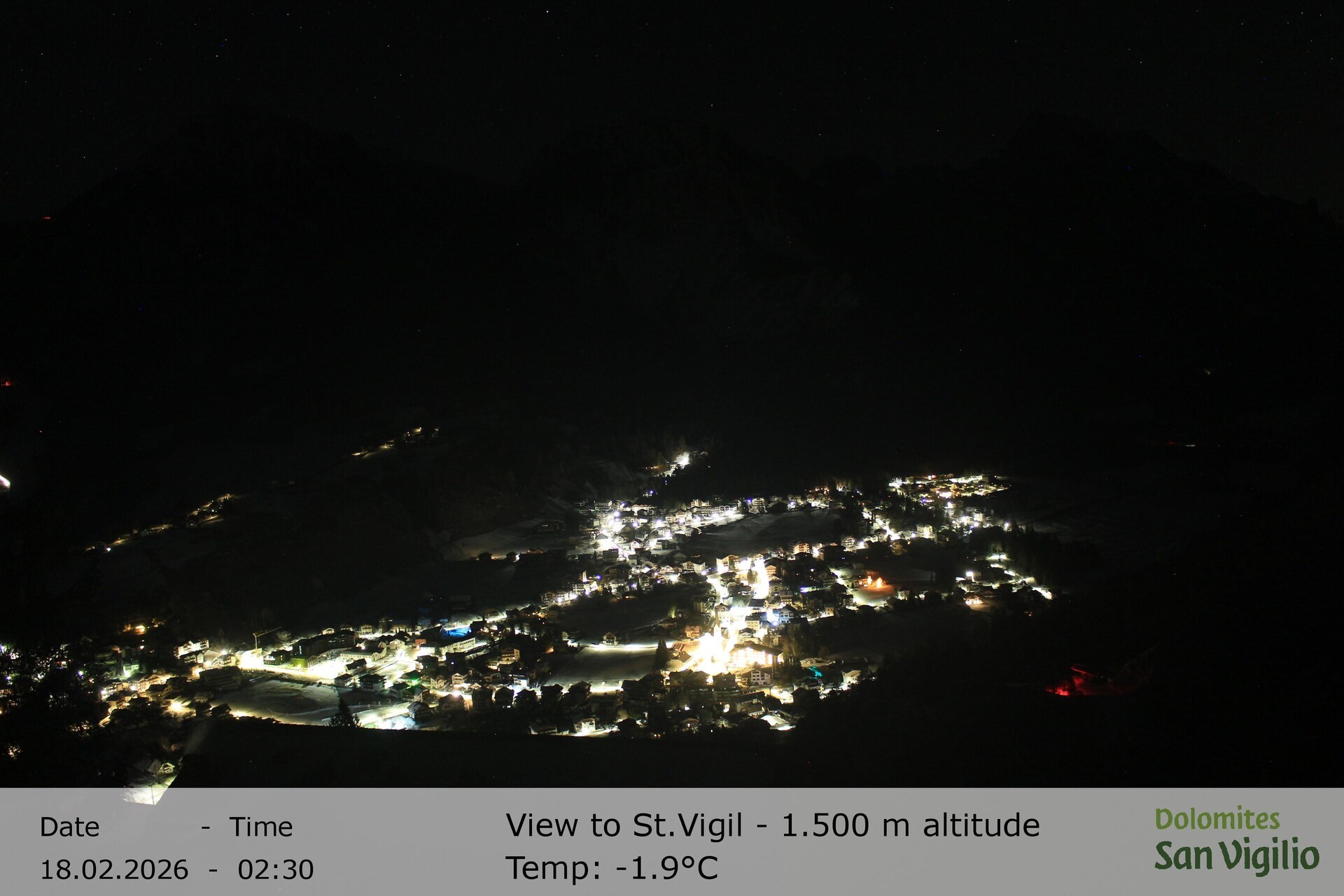 Archiv Foto Webcam Sicht auf St. Vigil in Enneberg im Südtiroler Pustertal (1.500 m)
