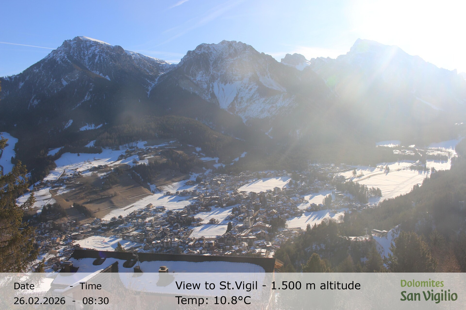 Archived image Webcam San Vigilio in South Tyrol at 1.500 m