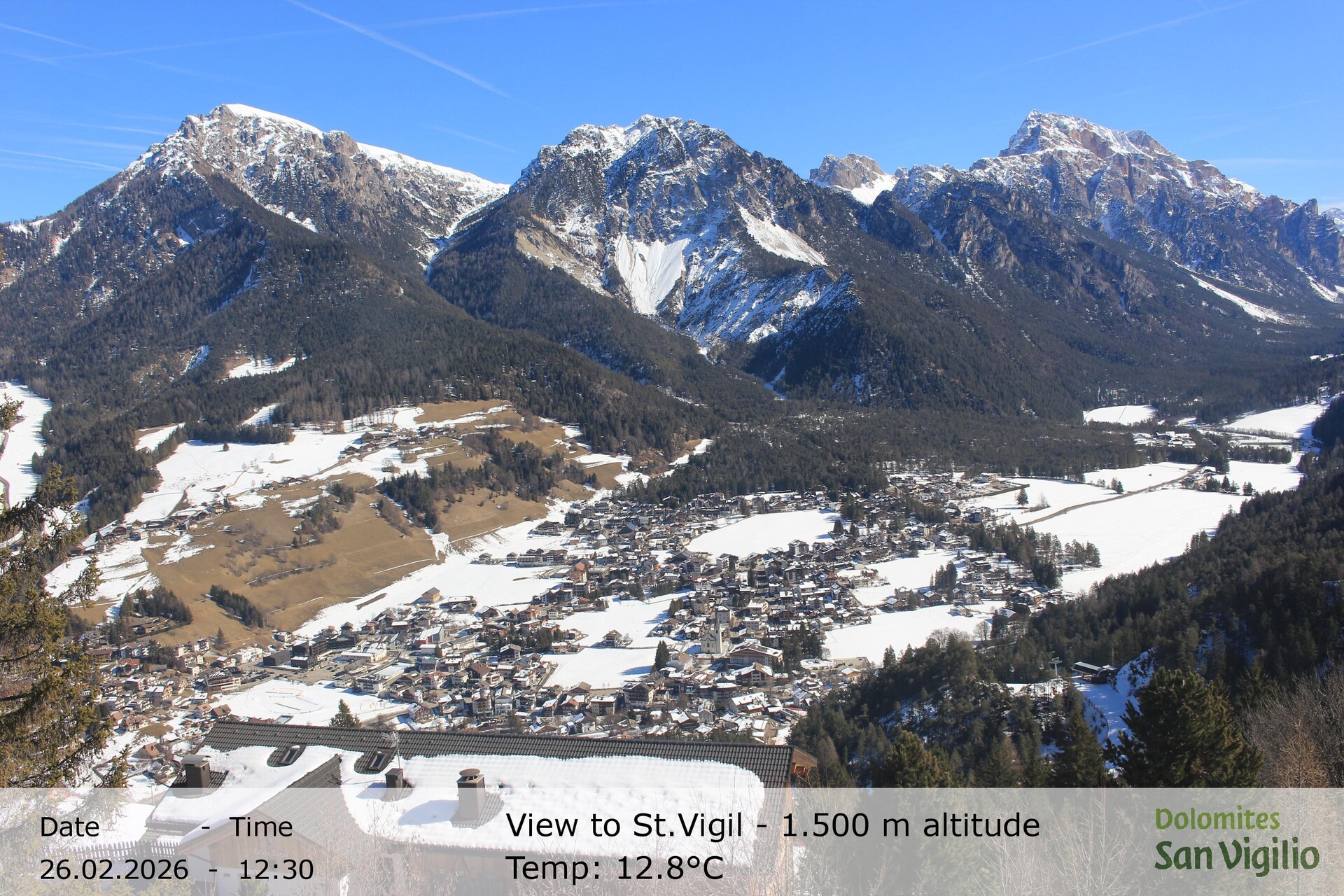 Archived image Webcam San Vigilio in South Tyrol at 1.500 m
