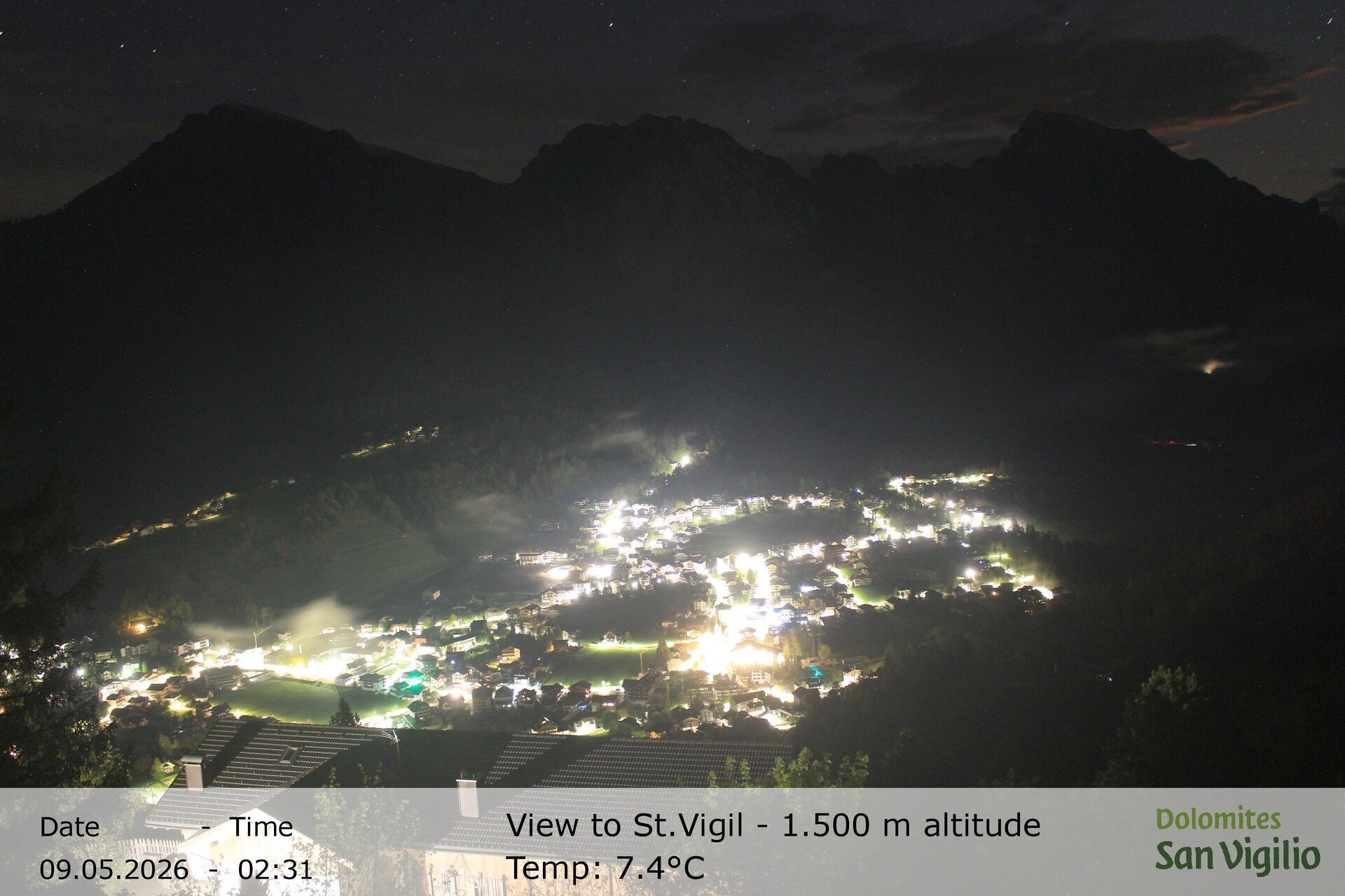 Archiv Foto Webcam Sicht auf St. Vigil in Enneberg im Südtiroler Pustertal (1.500 m)