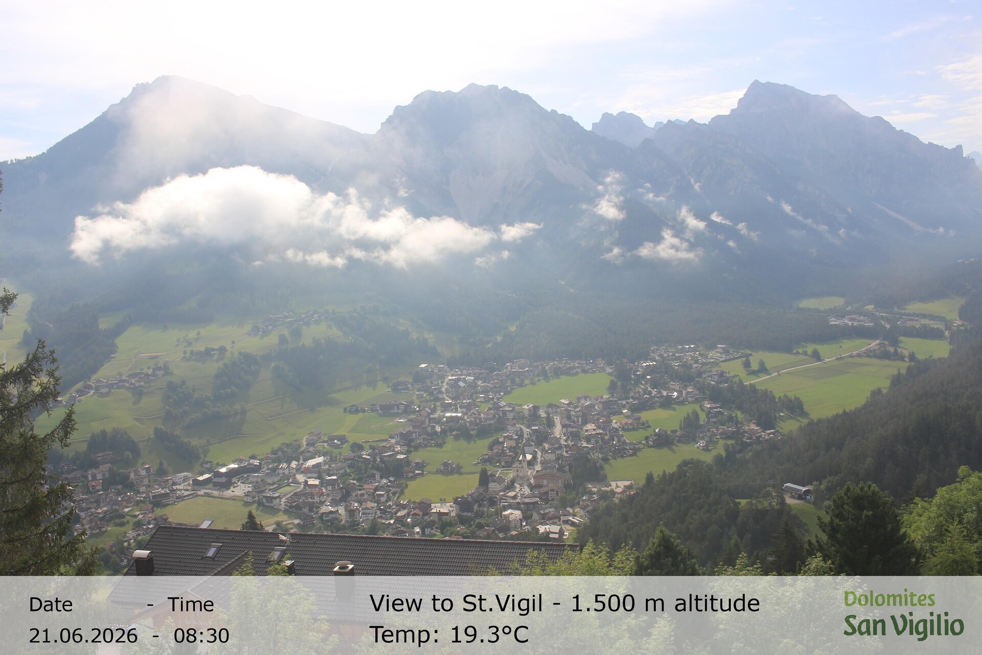 Archived image Webcam San Vigilio in South Tyrol at 1.500 m