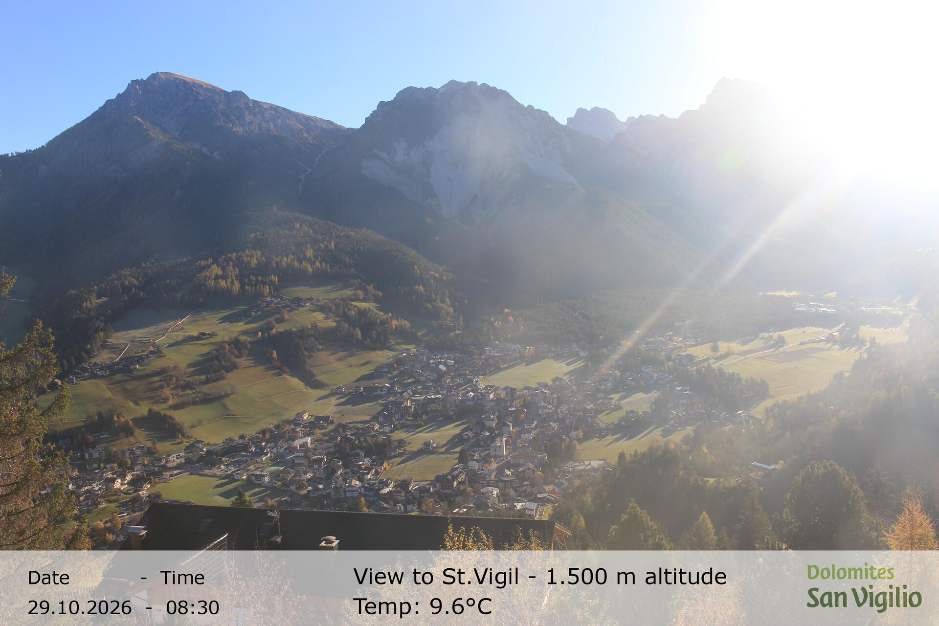 Archived image Webcam San Vigilio in South Tyrol at 1.500 m
