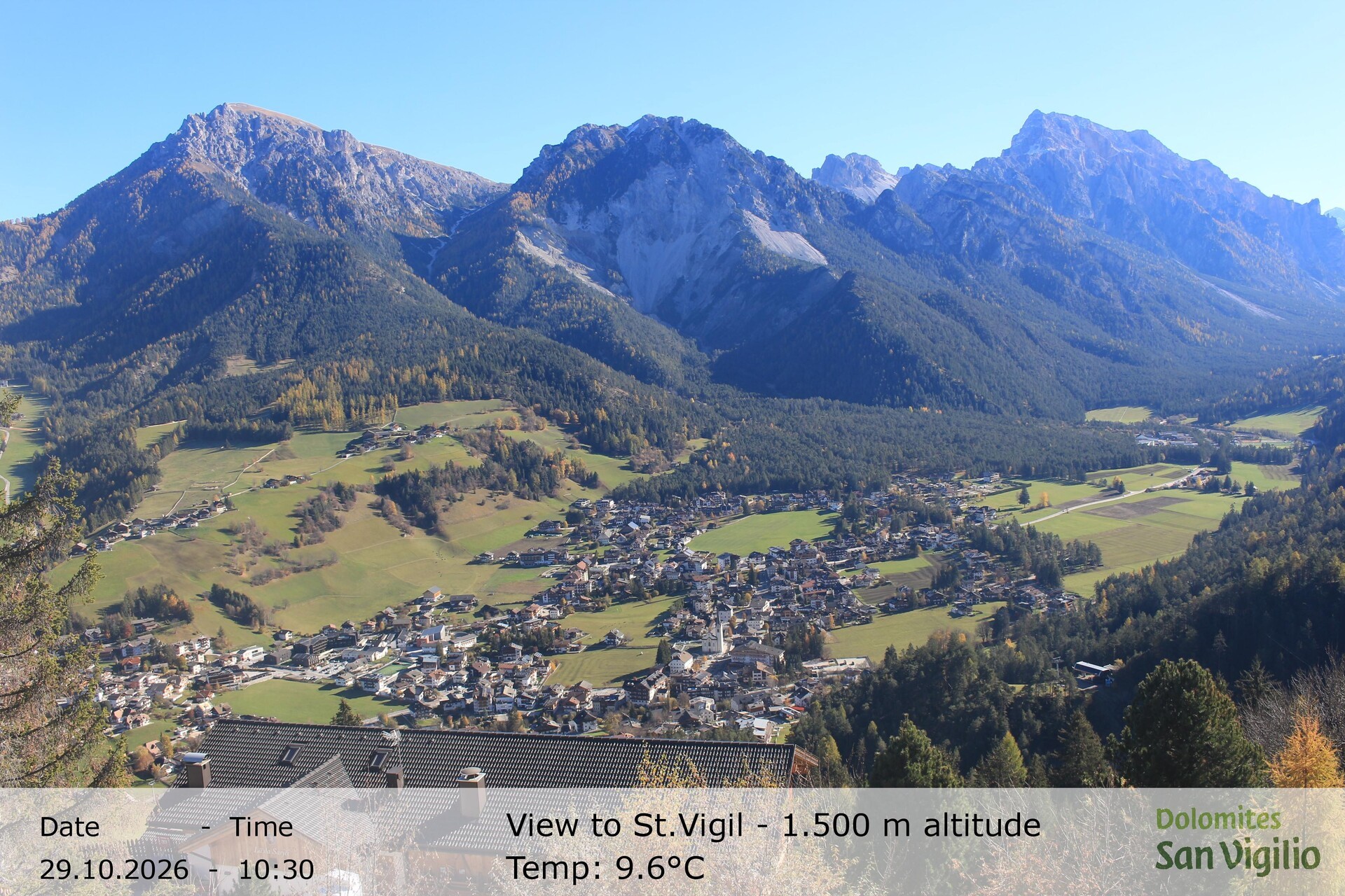 Archived image Webcam San Vigilio in South Tyrol at 1.500 m