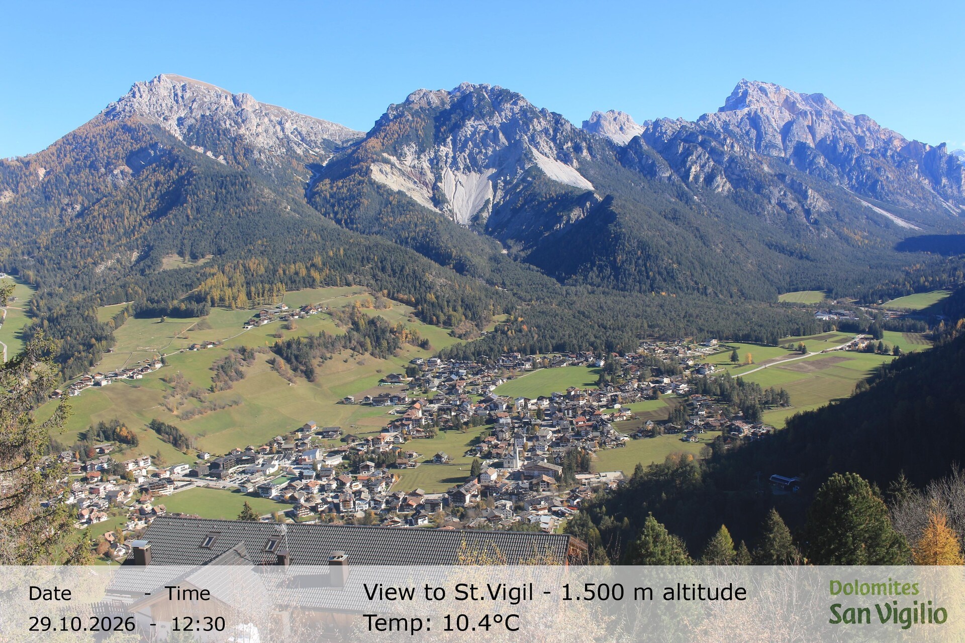 Archived image Webcam San Vigilio in South Tyrol at 1.500 m