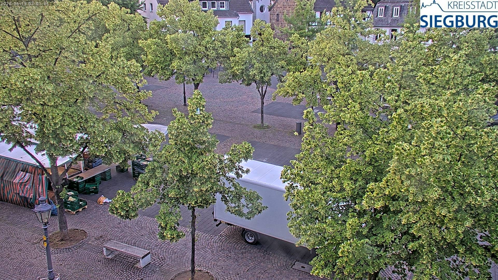 Archived image Webcam Siegburg (Noth Rhine-Westphalia) - View towards market square