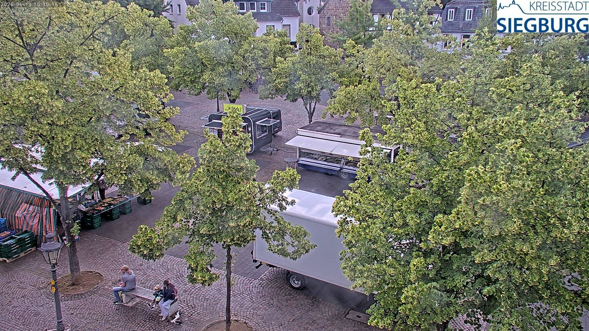 Archived image Webcam Siegburg (Noth Rhine-Westphalia) - View towards market square