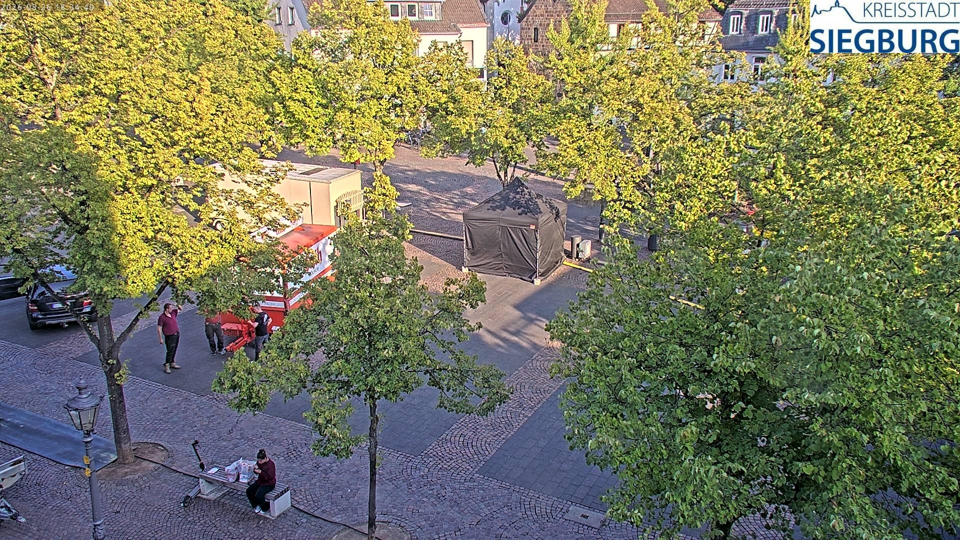 Archived image Webcam Siegburg (Noth Rhine-Westphalia) - View towards market square