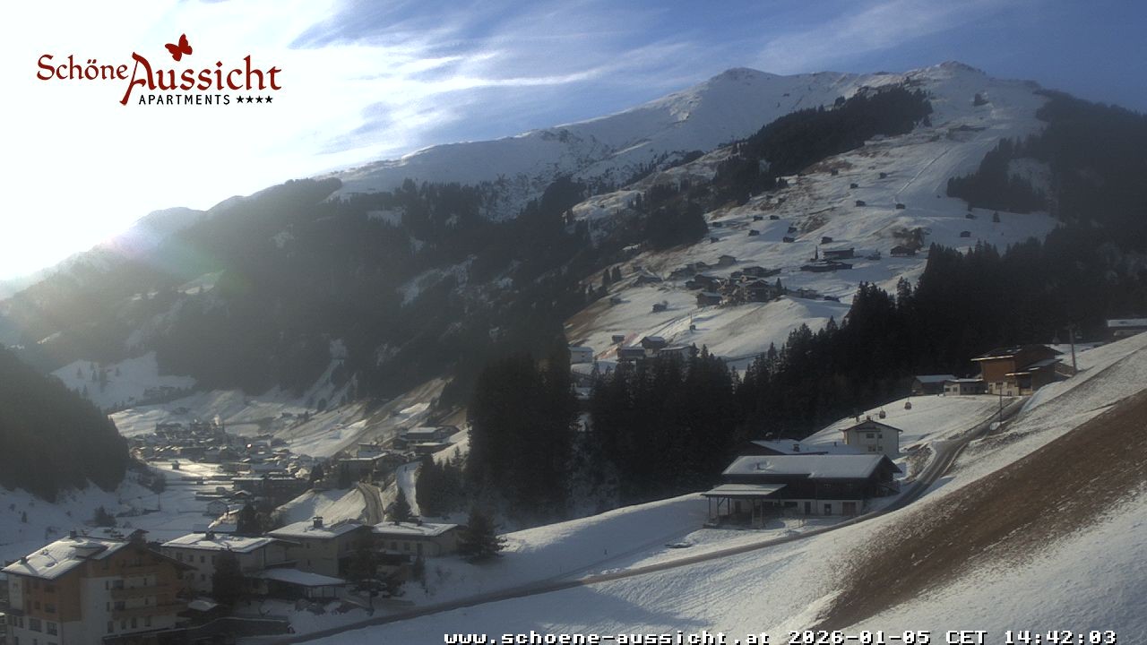Archiv Foto Webcam Tux Lanersbach - Ausblick Appartements Schöne Aussicht