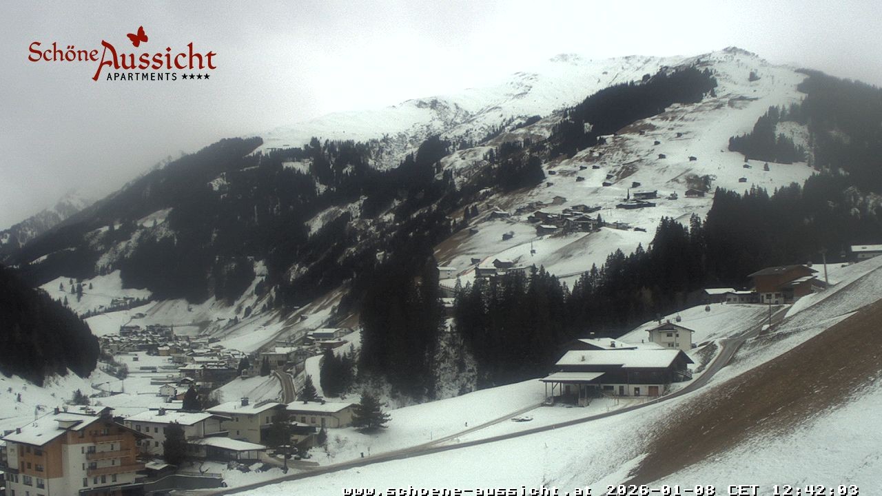 Archiv Foto Webcam Tux Lanersbach - Ausblick Appartements Schöne Aussicht