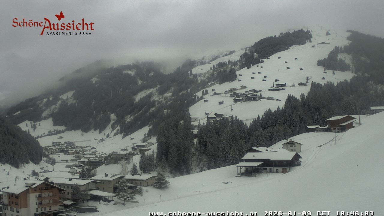 Archiv Foto Webcam Tux Lanersbach - Ausblick Appartements Schöne Aussicht