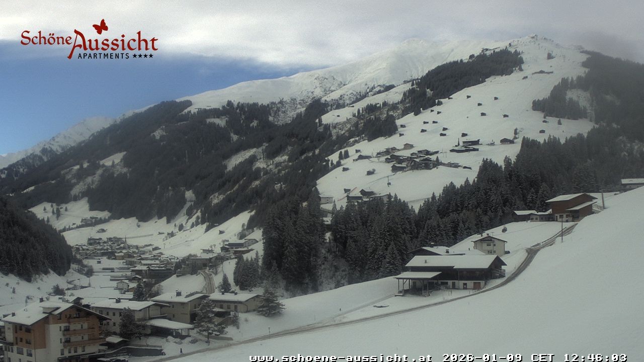 Archiv Foto Webcam Tux Lanersbach - Ausblick Appartements Schöne Aussicht