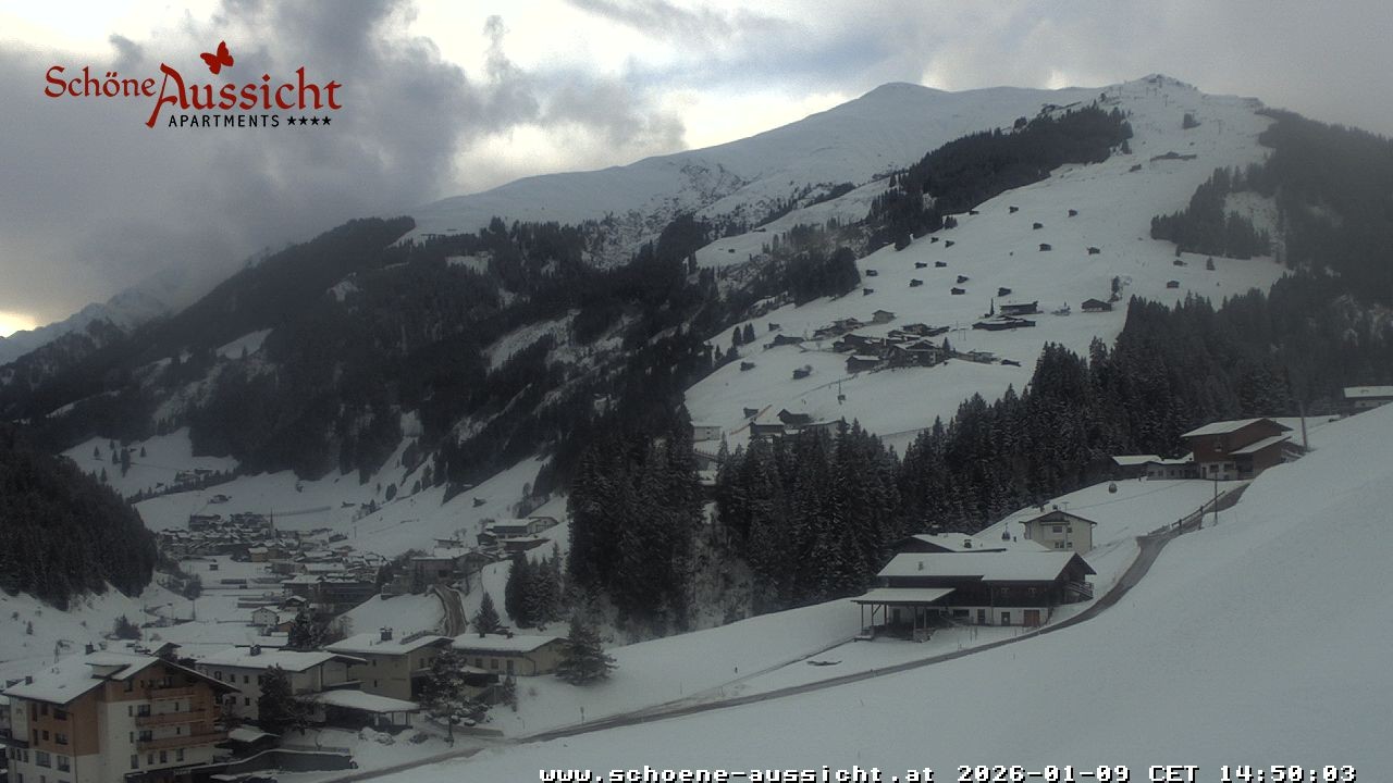 Archiv Foto Webcam Tux Lanersbach - Ausblick Appartements Schöne Aussicht