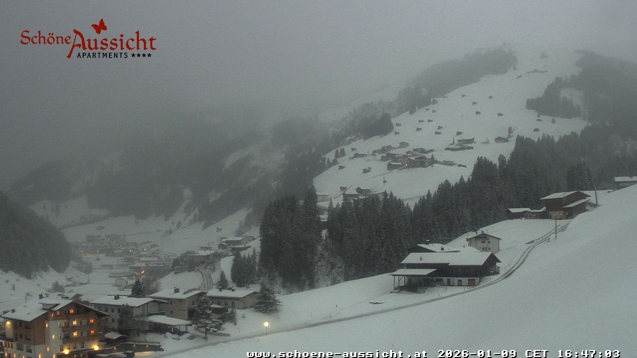 Archiv Foto Webcam Tux Lanersbach - Ausblick Appartements Schöne Aussicht