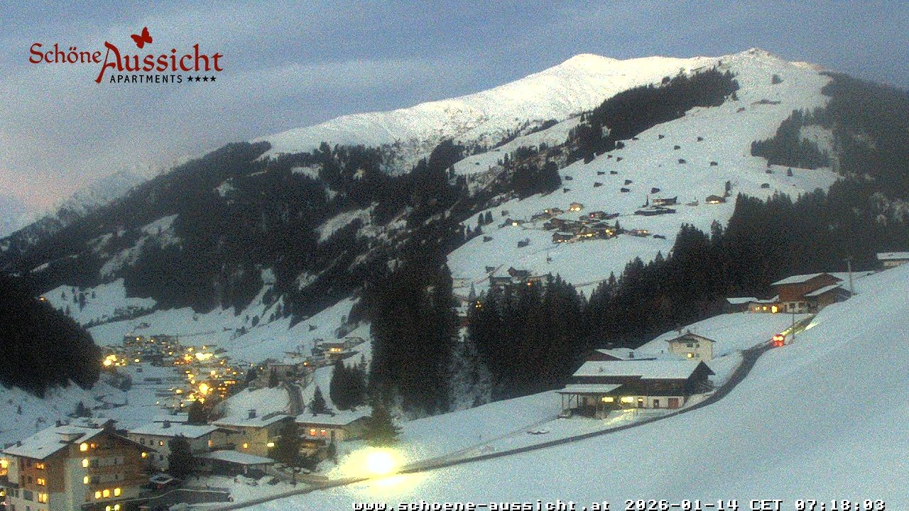 Archiv Foto Webcam Tux Lanersbach - Ausblick Appartements Schöne Aussicht