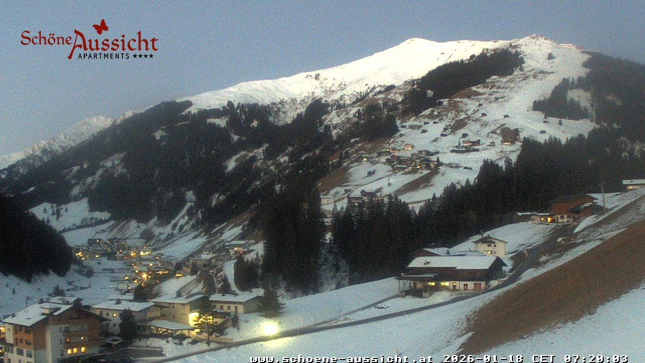 Archiv Foto Webcam Tux Lanersbach - Ausblick Appartements Schöne Aussicht
