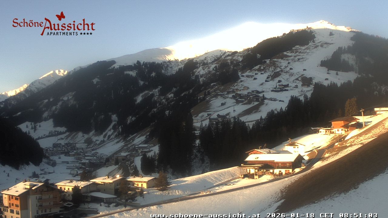 Archiv Foto Webcam Tux Lanersbach - Ausblick Appartements Schöne Aussicht