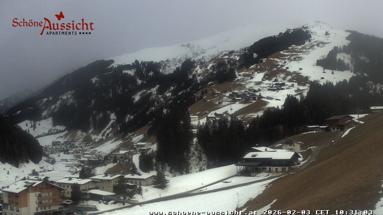 Archiv Foto Webcam Tux Lanersbach - Ausblick Appartements Schöne Aussicht