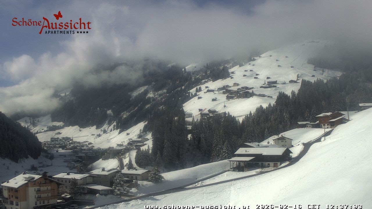 Archiv Foto Webcam Tux Lanersbach - Ausblick Appartements Schöne Aussicht