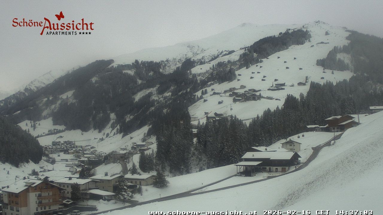 Archiv Foto Webcam Tux Lanersbach - Ausblick Appartements Schöne Aussicht