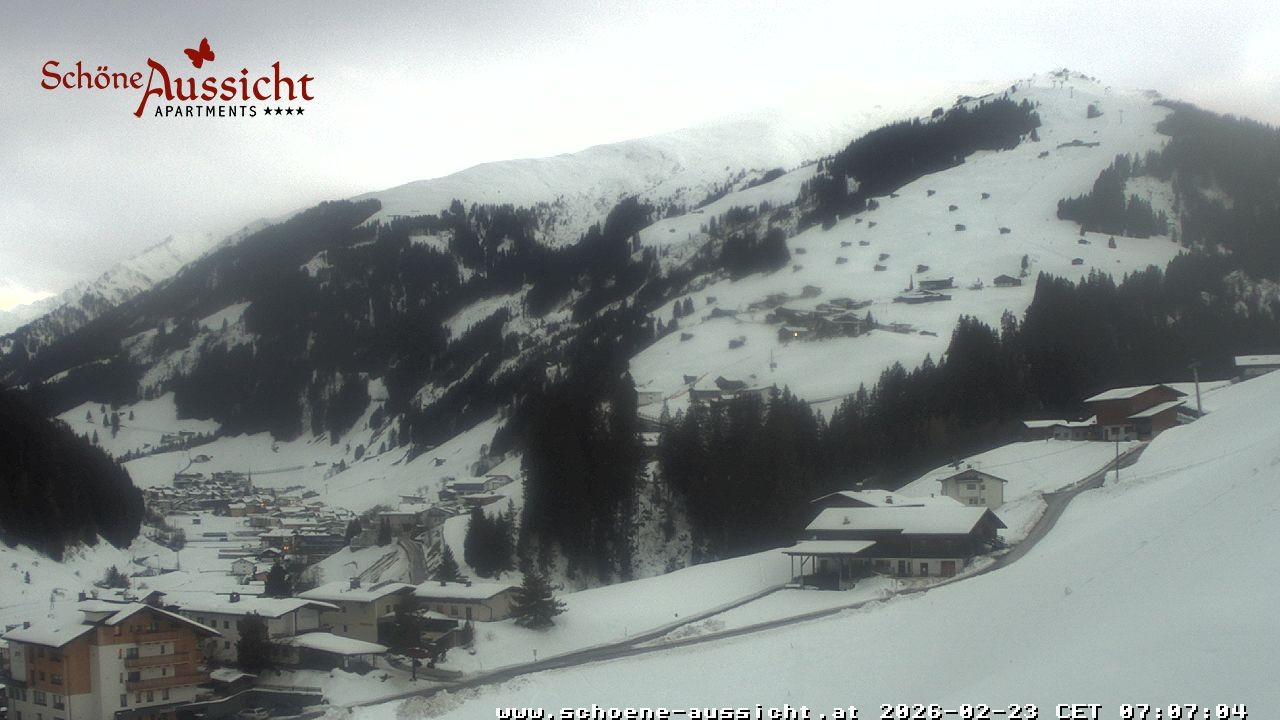 Archiv Foto Webcam Tux Lanersbach - Ausblick Appartements Schöne Aussicht