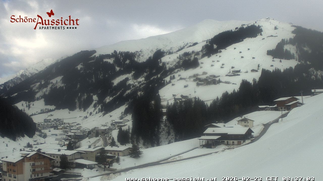 Archiv Foto Webcam Tux Lanersbach - Ausblick Appartements Schöne Aussicht