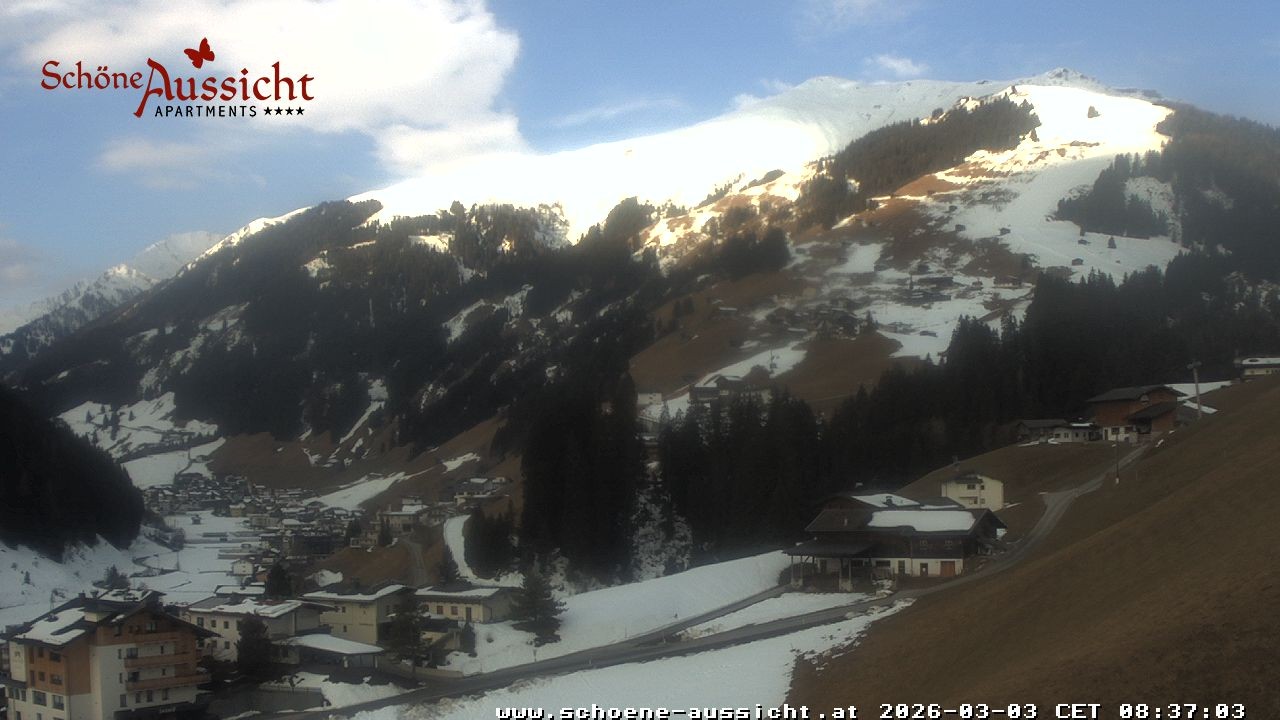 Archiv Foto Webcam Tux Lanersbach - Ausblick Appartements Schöne Aussicht