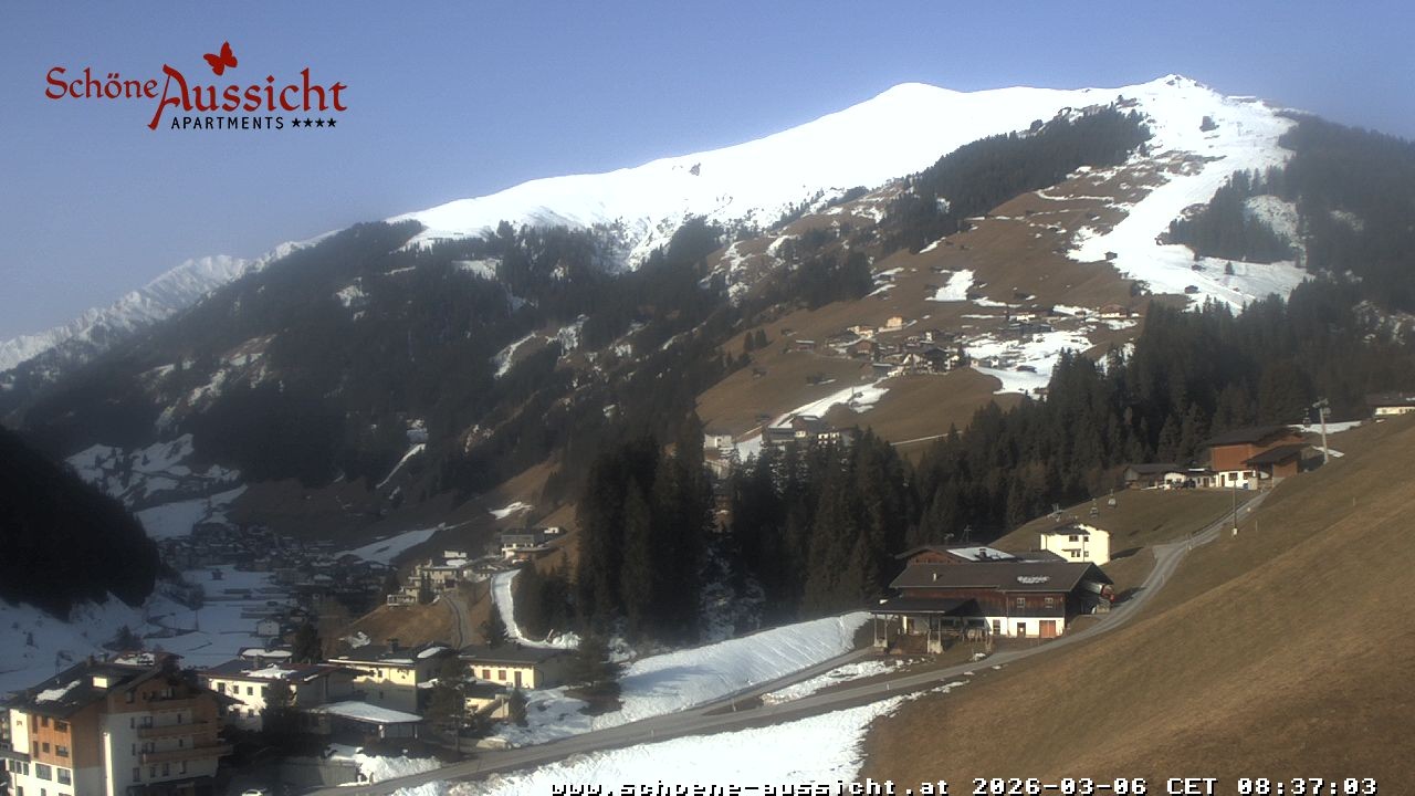 Archiv Foto Webcam Tux Lanersbach - Ausblick Appartements Schöne Aussicht