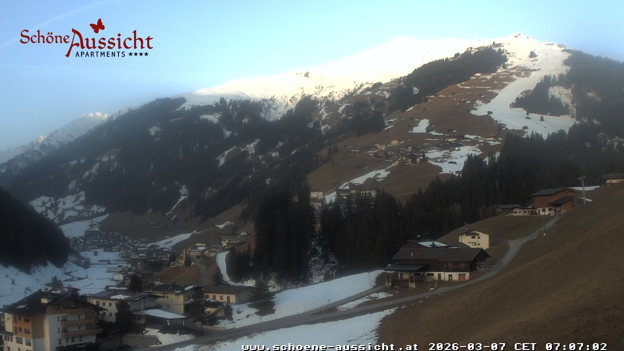 Archiv Foto Webcam Tux Lanersbach - Ausblick Appartements Schöne Aussicht