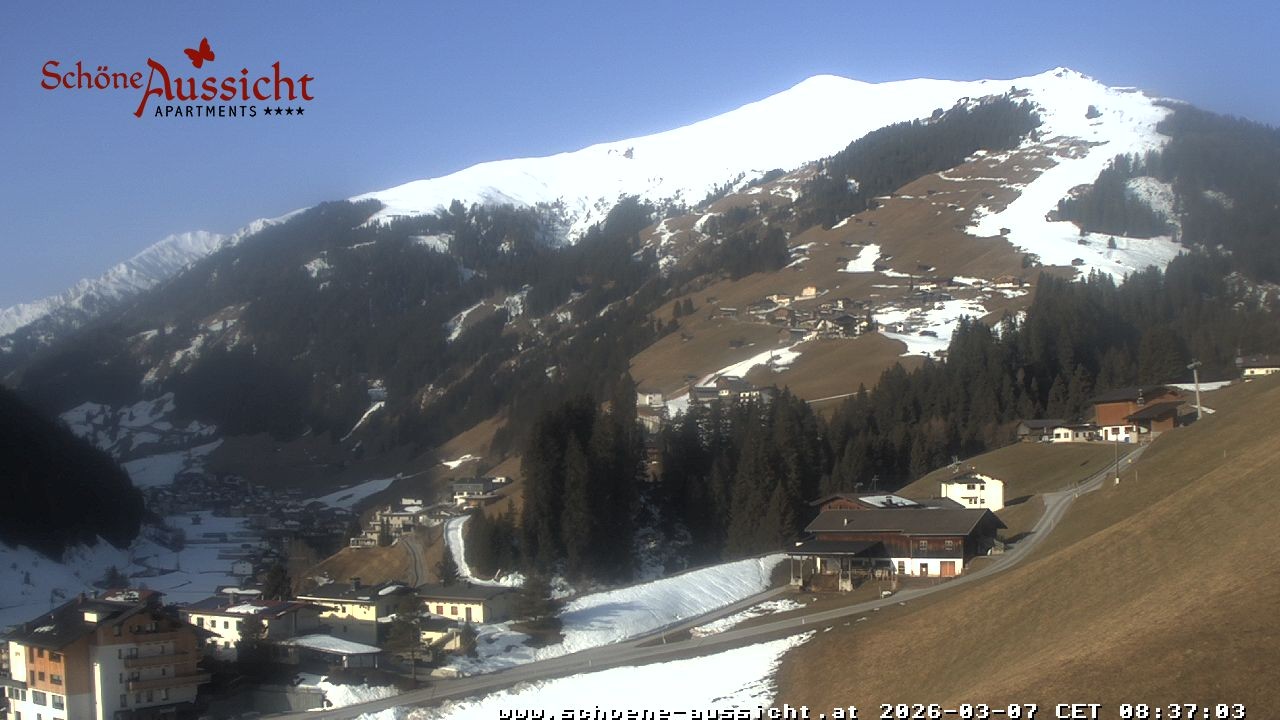 Archiv Foto Webcam Tux Lanersbach - Ausblick Appartements Schöne Aussicht