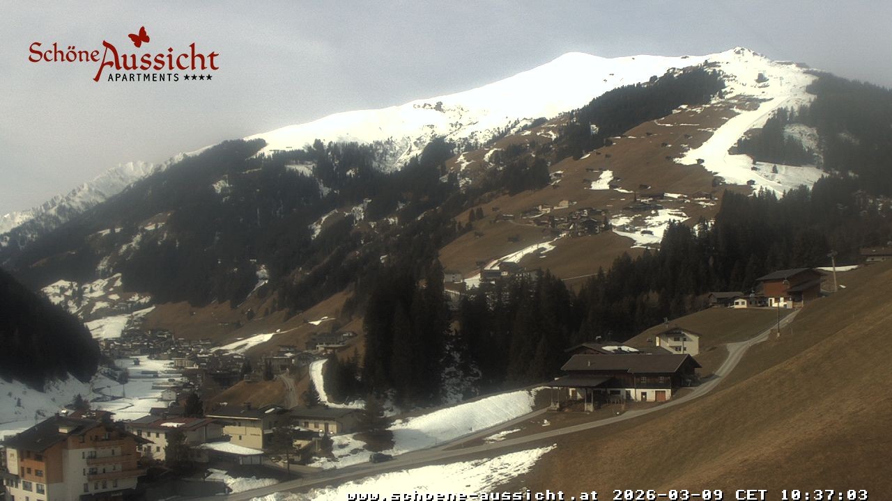 Archiv Foto Webcam Tux Lanersbach - Ausblick Appartements Schöne Aussicht