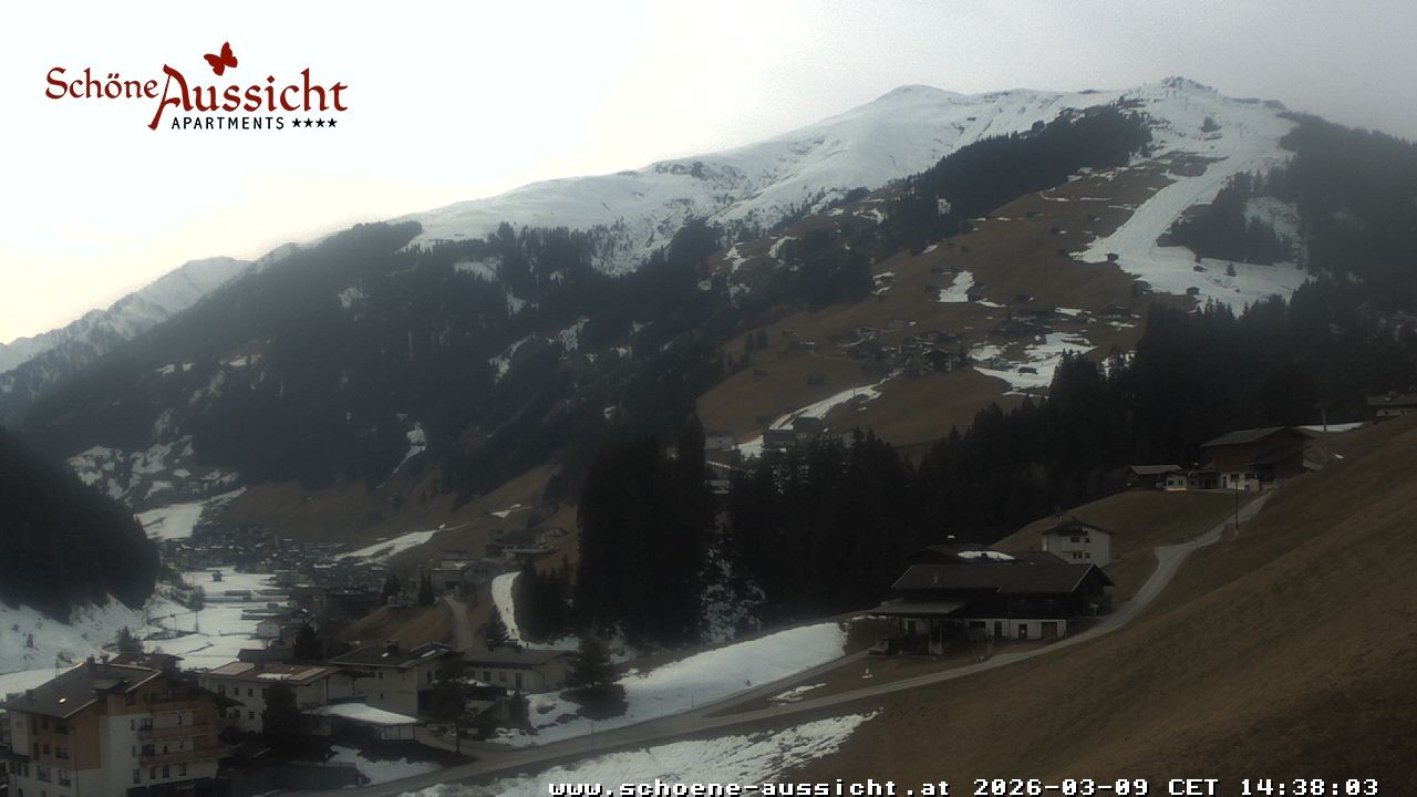 Archiv Foto Webcam Tux Lanersbach - Ausblick Appartements Schöne Aussicht