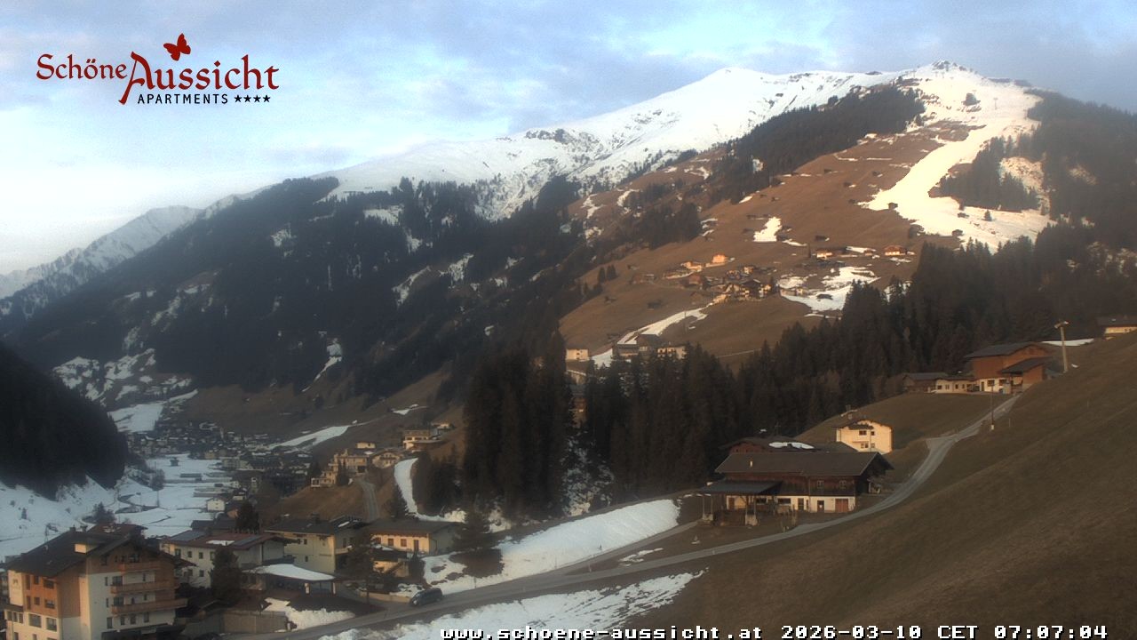 Archiv Foto Webcam Tux Lanersbach - Ausblick Appartements Schöne Aussicht