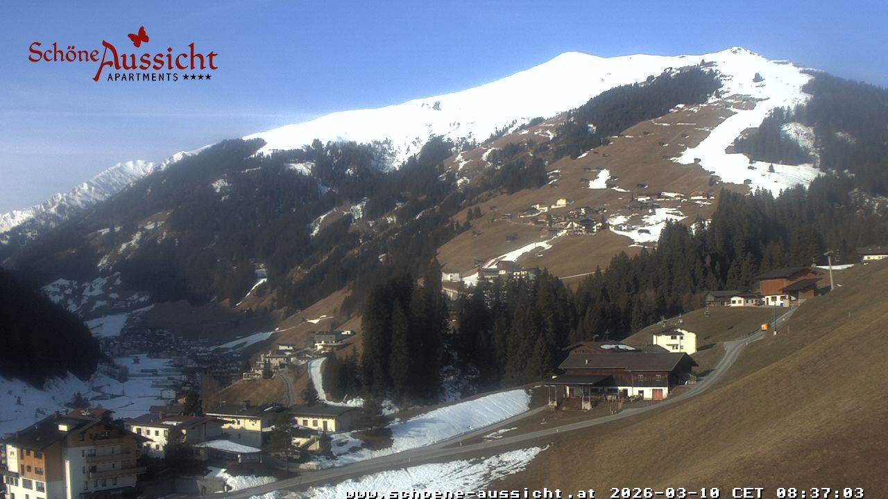 Archiv Foto Webcam Tux Lanersbach - Ausblick Appartements Schöne Aussicht