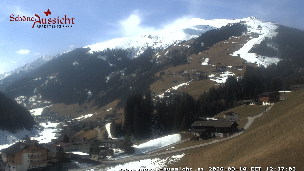 Archiv Foto Webcam Tux Lanersbach - Ausblick Appartements Schöne Aussicht