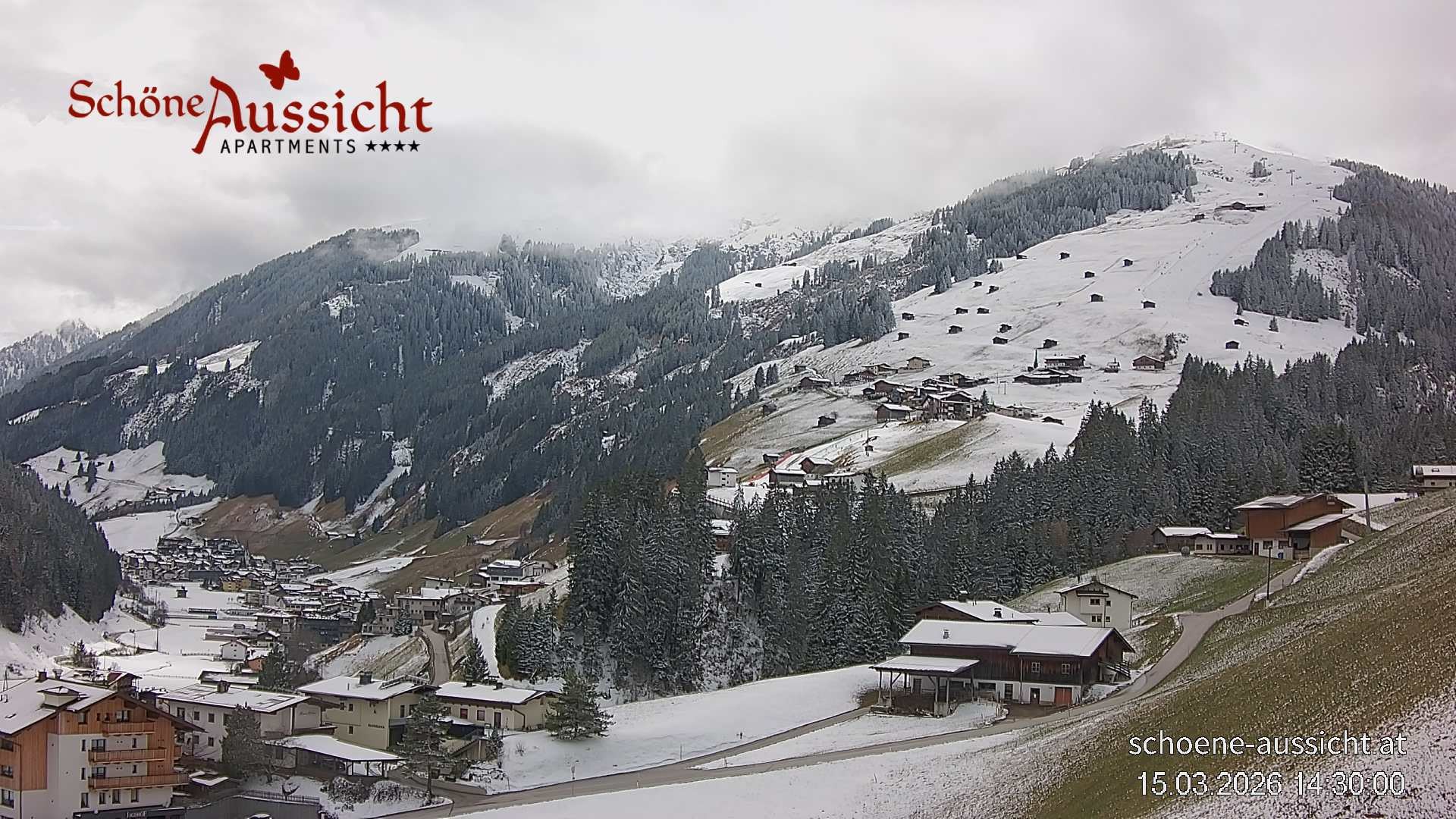 Archiv Foto Webcam Tux Lanersbach - Ausblick Appartements Schöne Aussicht