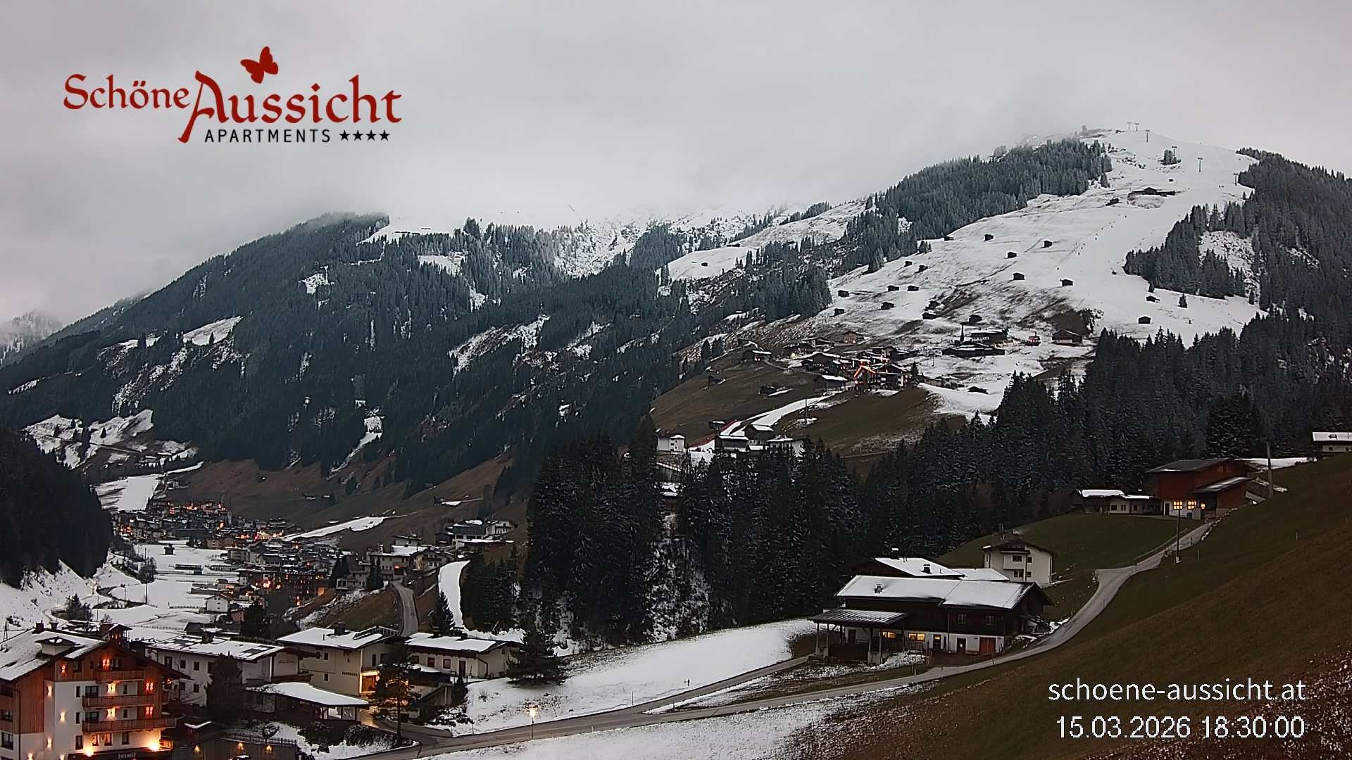 Archiv Foto Webcam Tux Lanersbach - Ausblick Appartements Schöne Aussicht