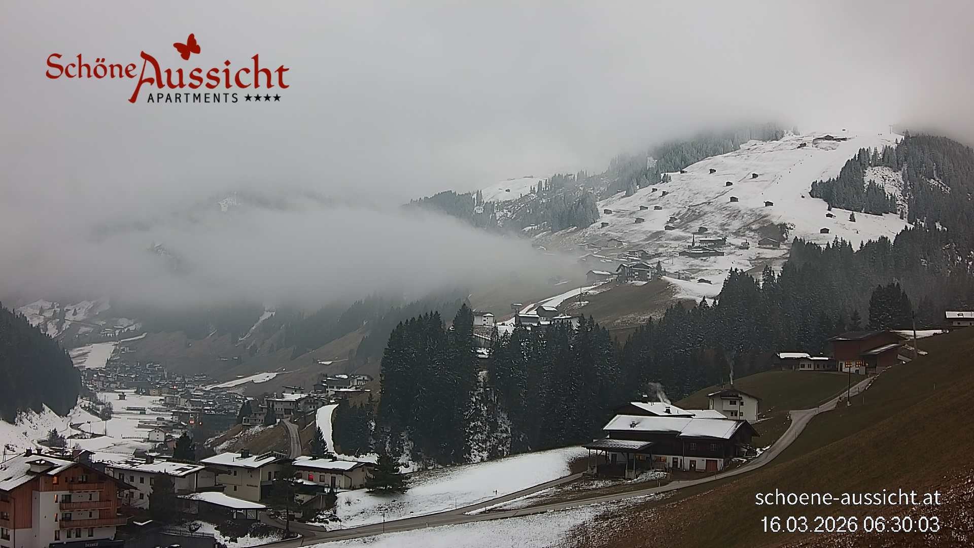 Archiv Foto Webcam Tux Lanersbach - Ausblick Appartements Schöne Aussicht