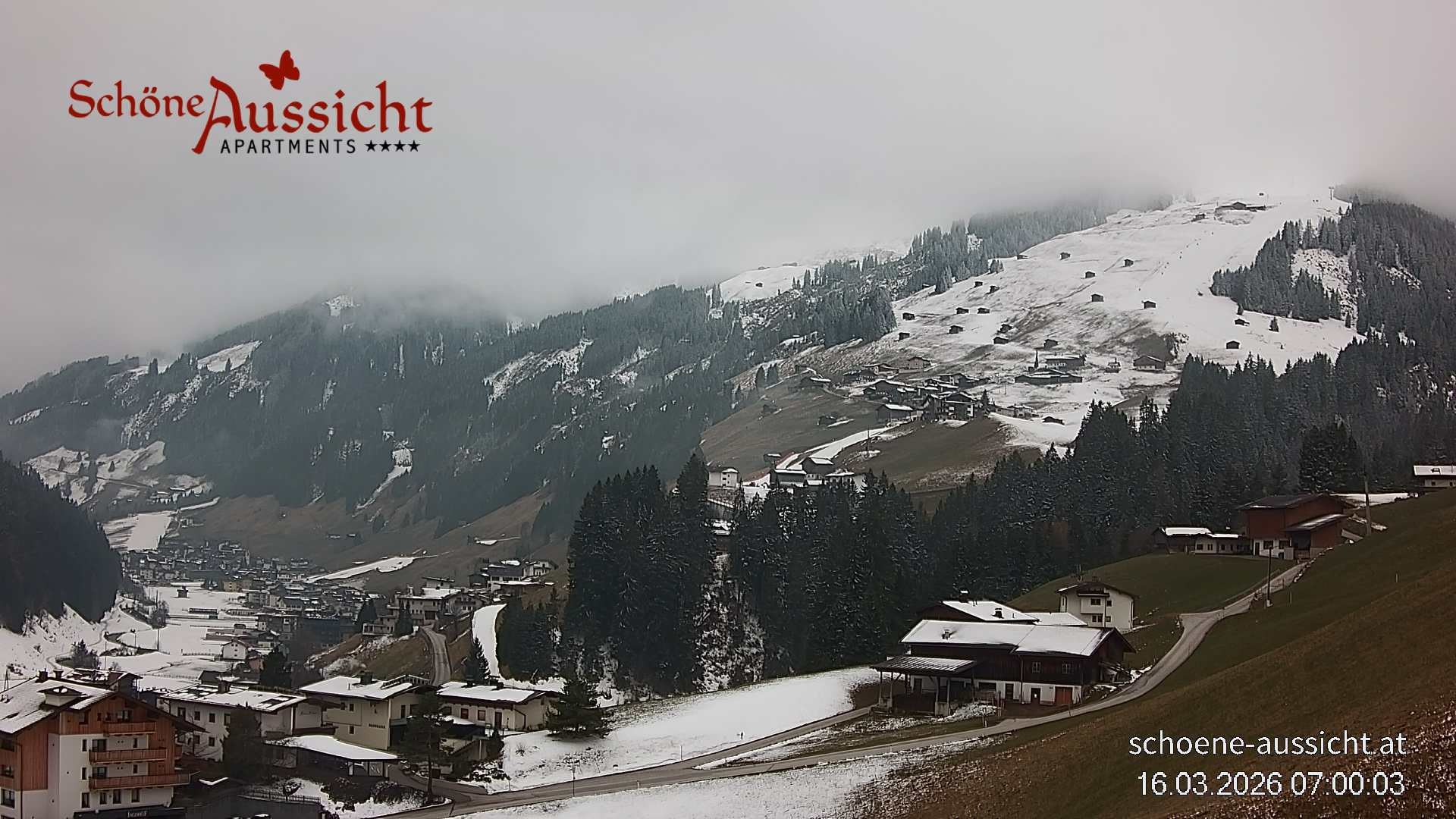 Archiv Foto Webcam Tux Lanersbach - Ausblick Appartements Schöne Aussicht