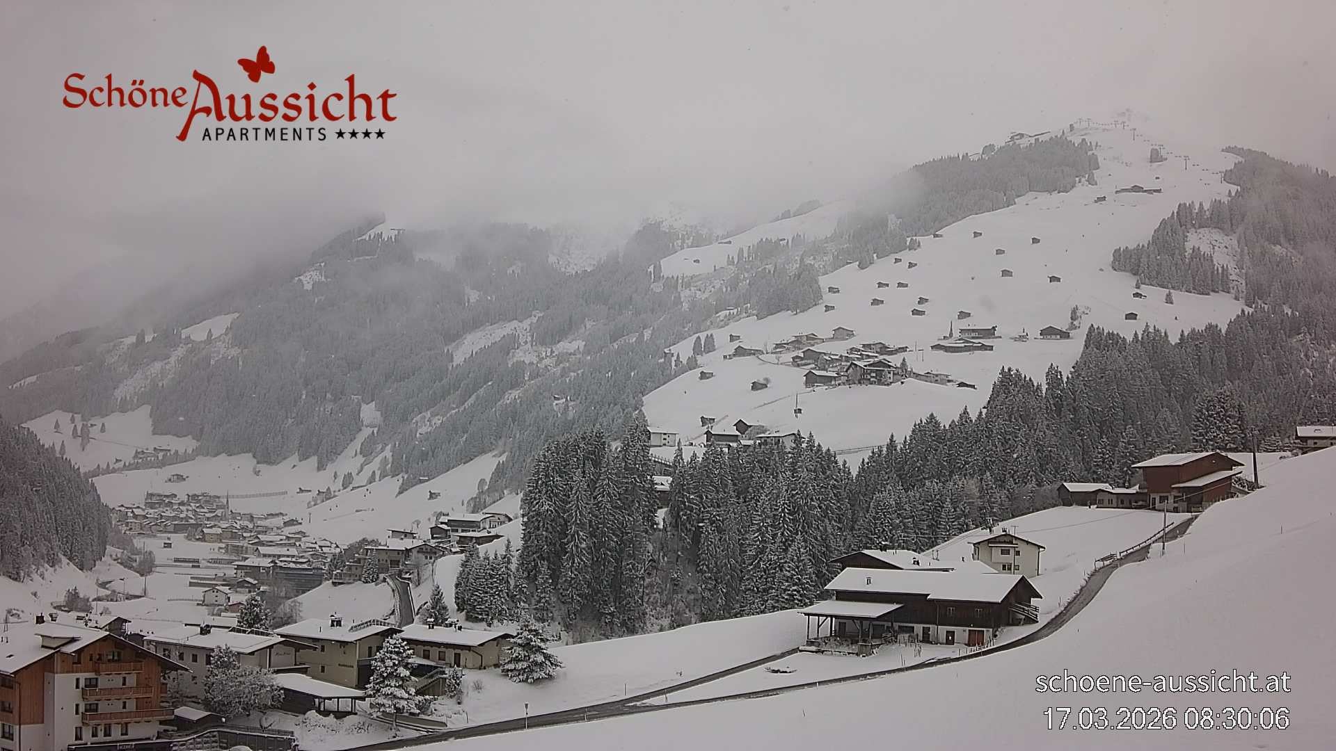 Archiv Foto Webcam Tux Lanersbach - Ausblick Appartements Schöne Aussicht