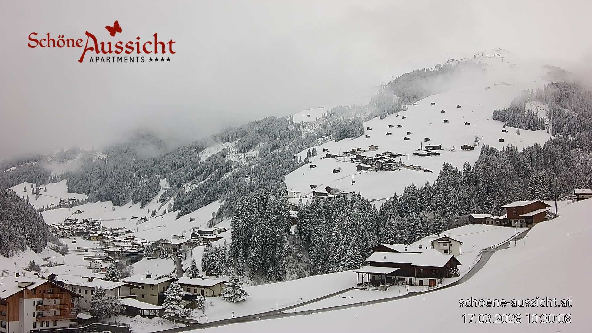 Archiv Foto Webcam Tux Lanersbach - Ausblick Appartements Schöne Aussicht