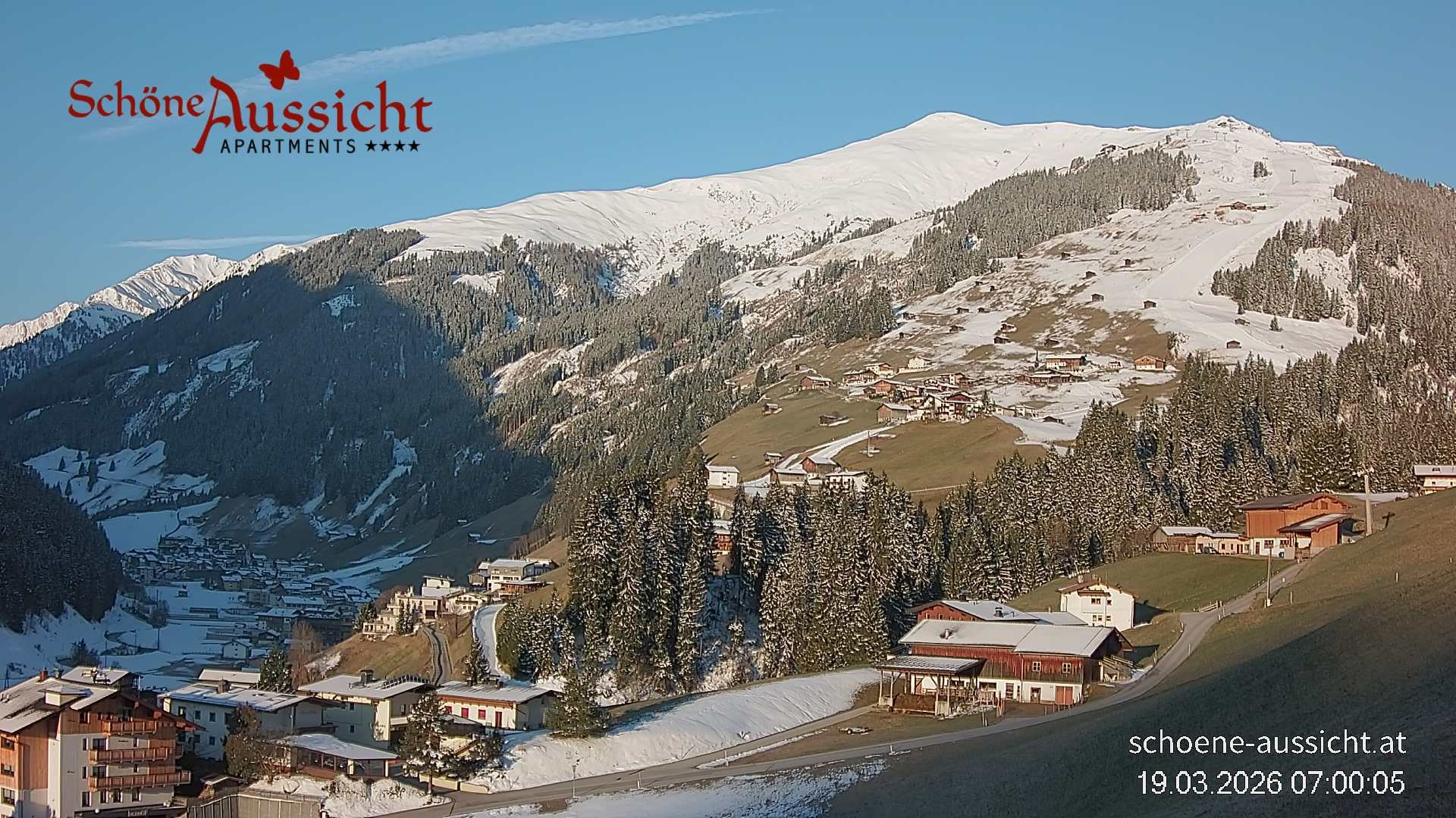 Archiv Foto Webcam Tux Lanersbach - Ausblick Appartements Schöne Aussicht