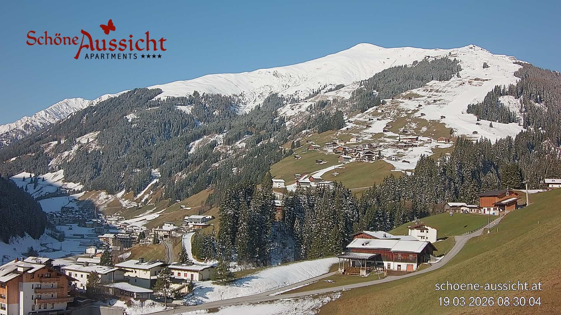 Archiv Foto Webcam Tux Lanersbach - Ausblick Appartements Schöne Aussicht