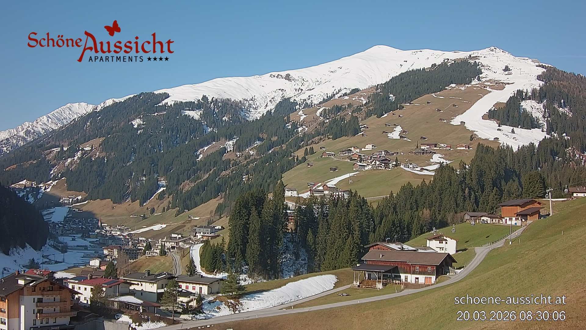 Archiv Foto Webcam Tux Lanersbach - Ausblick Appartements Schöne Aussicht