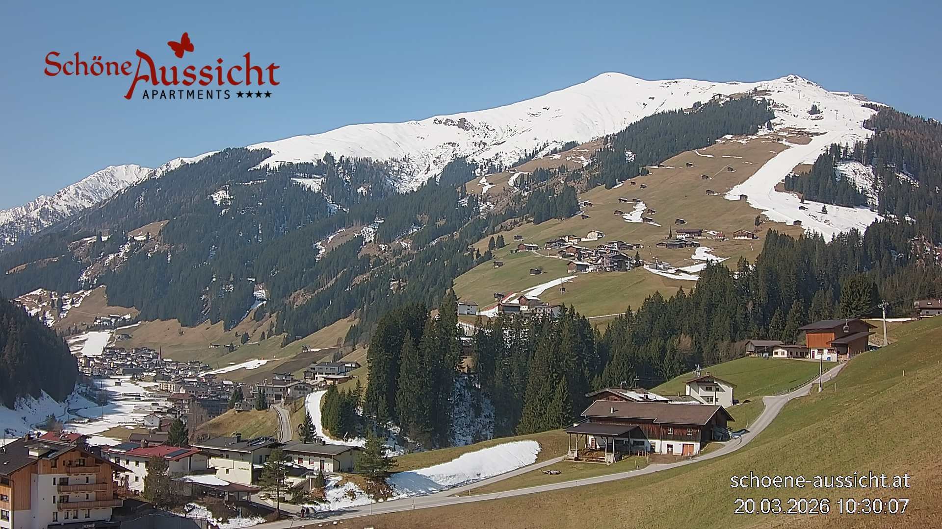 Archiv Foto Webcam Tux Lanersbach - Ausblick Appartements Schöne Aussicht